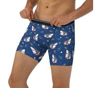 Novastar Boxer da uomo a lunghezza estesa, con anello da nuoto a forma di squalo, con fascia elastica, Nero, XL