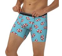 Novastar Boxer da uomo a lunghezza estesa, con anello da nuoto, colore rosso, con fascia elastica, Nero, M
