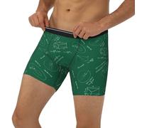 Novastar Boxer da uomo a lunghezza estesa, con stampa di equazione matematica, colore verde, con fascia elastica, Nero, L