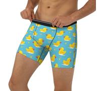 Novastar Boxer lungo da uomo con fascia elastica, motivo anatra carino, Nero , S