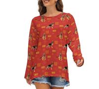 Novastar Camicie a maniche lunghe da donna - Pastore Tedesco No.1020 T-shirt da donna vestibilità ampia t-shirt girocollo autunno t-shirt basic, Stile-15, S