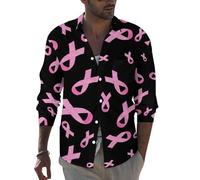 Novastar Camicie a maniche lunghe da uomo - Breast Cancer Awareness M Slim Fit Button Up Shirt Uomo Abbigliamento Casual, Stile-7, L