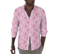 Novastar Camicie da uomo a maniche lunghe - Breast Cancer Awareness5 Slim Fit Button Up Camicia Uomo Abbigliamento Casual, Stile-4, L