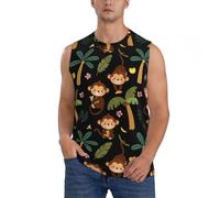 Novastar Camicie senza maniche da uomo, canotte con grafica scimmie che oscillano dalle palme, canotte da uomo, per corsa, allenamento, palestra, da uomo, Nero, M