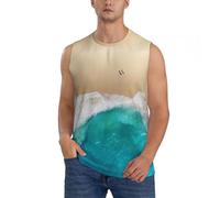 Novastar Camicie senza maniche da uomo, canotte da uomo con grafica sulla spiaggia, per corsa, allenamento, palestra, canotte da uomo, nero, L