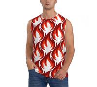 Novastar Camicie senza maniche da uomo, canotte grafiche con simboli di fuoco, canotte da uomo, per corsa, allenamento, palestra, Nero, S