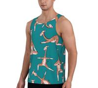 Novastar Canottiera da allenamento da uomo, con giraffe che fanno vari yoga, ad asciugatura rapida, senza maniche, per corsa, da uomo, Nero, L