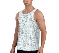 Novastar Canottiera da allenamento da uomo, con stampa equazione matematica, ad asciugatura rapida, senza maniche, per corsa, nero, L