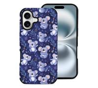 Novastar Compatibile con iPhone 16 Custodia estetica sottile da 6,1 pollici - Custodia in pelle in microfibra con stampa koala compatibile con iPhone 16 Custodia per telefono per donne e uomini