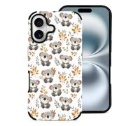 Novastar Compatibile con iPhone 16 custodia estetica sottile da 6,1 pollici - Custodia in pelle in microfibra con stampa koala 1 compatibile con iPhone 16, per donne e uomini, antigraffio