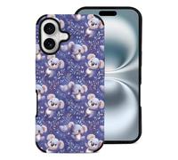 Novastar Compatibile con iPhone 16 custodia estetica sottile da 6,1 pollici - Custodia in pelle in microfibra con stampa koala notturna, compatibile con iPhone 16, per donne e uomini, antigraffio