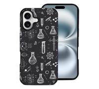 Novastar Compatibile con iPhone 16 Custodia estetica sottile da 6,1 pollici - Custodia in pelle microfibra con motivo scientifico laboratorio di scienza stampa cover compatibile con iPhone 16 custodia