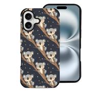 Novastar Compatibile con iPhone 16 custodia estetica sottile da 6,1 pollici - Custodia in pelle microfibra che dorme con simpatico koala stampa compatibile con iPhone 16 Custodia per telefono per