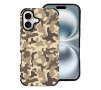 Novastar Compatibile con iPhone 16 Custodia estetica sottile da 6,1 pollici - Pelle in microfibra nera bianca con stampa mimetica compatibile con iPhone 16 Custodia per telefono per donne e uomini