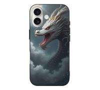 Novastar Compatibile con iPhone 17 Custodia sottile da 6,3 pollici - TPU bianco freddo Dragon-A Print Pattern Cover compatibile con iPhone 17 Custodia sottile robusta per donne uomini, antigraffio