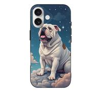 Novastar Compatibile con iPhone 17 custodia sottile da 6,3 pollici - TPU carino bianco bulldog stampa modello cover compatibile con iPhone 17 custodia sottile robusta per donne uomini, antigraffio