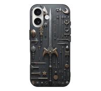 Novastar Compatibile con iPhone 17 Custodia sottile da 6,3 pollici - TPU Vintage Bronze Sword Collection Print Pattern Cover compatibile con iPhone 17 Custodia sottile robusta per donne uomini