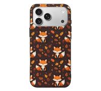 Novastar Compatibile con iPhone 17 Pro Max Custodia sottile sottile da 6,9 '' - TPU Cute Fox Fall Leaves Print Pattern Cover compatibile con iPhone 17 Pro Max Custodia protettiva robusta, antigraffio
