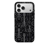 Novastar Compatibile con iPhone 17 Pro Max Custodia sottile sottile da 6,9 '' - TPU nero freddo stampa motivo chitarra modello cover compatibile con iPhone 17 Pro Max Custodia protettiva robusta