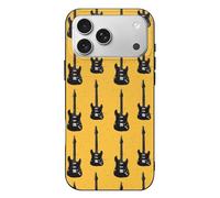 Novastar Compatibile con iPhone 17 Pro Max Custodia sottile sottile da 6,9 '' - TPU Vintage Guitar Black Print Pattern Cover compatibile con iPhone 17 Pro Max Custodia protettiva robusta, antigraffio