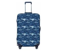 Novastar Copertura protettiva per bagagli, morbida, blu navy, con stampa di squalo e corallo, per valigie da pollici, nero, 29-32