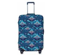 Novastar Copertura protettiva per bagagli, morbida copertura per valigie con stampa retrò blu Manta Ray per valigie da pollici, nero, 29-32