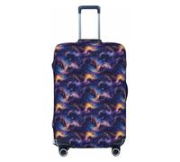 Novastar Copertura protettiva per bagagli, morbida e fantasia, con stampa di stelle e draghi, per valigie da pollici, nero, 18-21