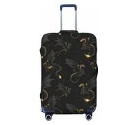 Novastar Copertura protettiva per bagagli, morbida e fresca, con stampa di draghi neri e oro, per valigie da pollici, nero, 18-21