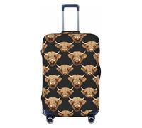 Novastar Copertura protettiva per bagagli, morbida e realistica, con stampa di mucca, per valigie da pollici, nero, 25-28