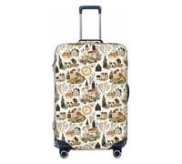 Novastar Copertura protettiva per bagagli, morbida stampa retrò con villaggio, per valigie da 45-53 cm