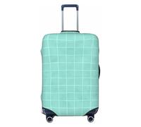 Novastar Copertura protettiva per bagagli, morbida, verde menta, con stampa a griglia disegnata a mano, per valigie da 63-71 cm