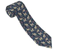 Novastar Cravatte da uomo - Cravatta confortevole con fiori rustici e cervi carini per uomo per affari, matrimonio, festa del papà, compleanno