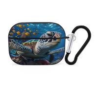 Novastar Custodia compatibile con Airpods Pro di seconda generazione, custodia carina compatibile con Airpods Pro, custodia con tartaruga corallo oceano compatibile con custodia AirPods Pro 2