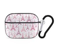 Novastar Custodia compatibile con AirPods Pro di seconda generazione, custodia carina compatibile con AirPods Pro, custodia rosa con Torre Eiffel compatibile con custodia AirPods Pro 2