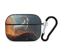 Novastar Custodia compatibile con AirPods Pro di seconda generazione, custodia carina compatibile con AirPods Pro, custodia autunnale con foglia d'acero e capra di montagna compatibile con custodia