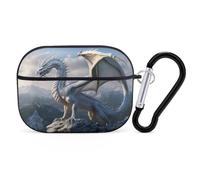 Novastar Custodia compatibile con AirPods Pro di seconda generazione, custodia carina compatibile con AirPods Pro, custodia con drago bianco montagna compatibile con custodia AirPods Pro 2