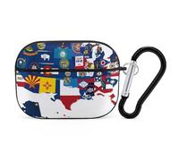 Novastar Custodia compatibile con Airpods Pro di seconda generazione, custodia carina compatibile con Airpods Pro, la mappa degli Stati Uniti custodia compatibile con custodia AirPods Pro 2