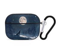 Novastar Custodia compatibile con AirPods Pro di seconda generazione, custodia carina compatibile con AirPods Pro, custodia con luna piena di lupo che ulula compatibile con custodia AirPods Pro 2