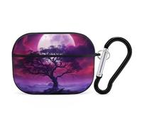 Novastar Custodia compatibile con AirPods Pro di seconda generazione, custodia carina compatibile con AirPods Pro, custodia artistica rossa viola nuvola luna compatibile con custodia AirPods Pro 2