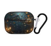 Novastar Custodia compatibile con AirPods Pro di seconda generazione, custodia carina compatibile con AirPods Pro, custodia magica con farfalle e biblioteca notturna, compatibile con custodia AirPods