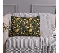 Novastar Federe per cuscini queen size, dimensioni standard, 50,8 x 66 cm, motivo gatto mimetico verde, morbide federe standard con cerniera