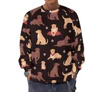 Novastar Felpa con cappuccio da uomo con scollo rotondo labrador retriever cioccolato, maglione a maniche lunghe casual, Stile 14, M