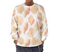 Novastar Felpa con cappuccio da uomo, girocollo, stampa conchiglie conche No.9050, maglione a maniche lunghe casual, Stile-35, S