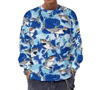 Novastar Felpa con cappuccio da uomo, girocollo, superba squalo bianco, maglione a maniche lunghe casual, Stile-23, M