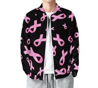 Novastar Giacca leggera da uomo - Breast Cancer Awareness M Zip Up Bomber Jacket Uomo Casual Giacca a vento, Stile-7, M