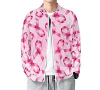 Novastar Giacca leggera da uomo - Breast Cancer Awareness-Q Zip Up Bomber Jacket Uomo Casual Giacca a vento, Stile-2, XL