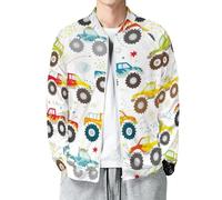 Novastar Giacca leggera da uomo - Cartoon Monster Trucks Zip Up Bomber Jacket Uomo Casual Windbreaker Cappotto, Stile-7, XL