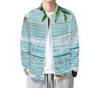 Novastar Giacca leggera da uomo - Conchiglie sulla sabbia con cerniera bomber giacca, giacca a vento casual da uomo, Stile, S