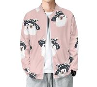 Novastar Giacca leggera da uomo - divertente e carino cappello lama, bomber con cerniera, giacca a vento casual da uomo, Stile-4, S