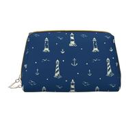 Novastar Grande borsa da viaggio per cosmetici, con fari e ancore, in pelle di PVC, da donna, con cerniera, portatile, per la cura della pelle